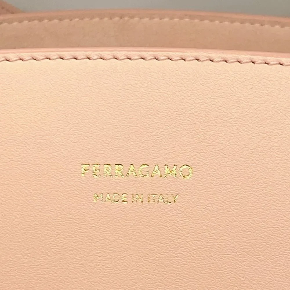 Salvatore Ferragamo Pink Leather Tote Bag
